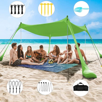Tent – Avtomobil yan çətirləri - green-4-aluminum-poles-200160150cm