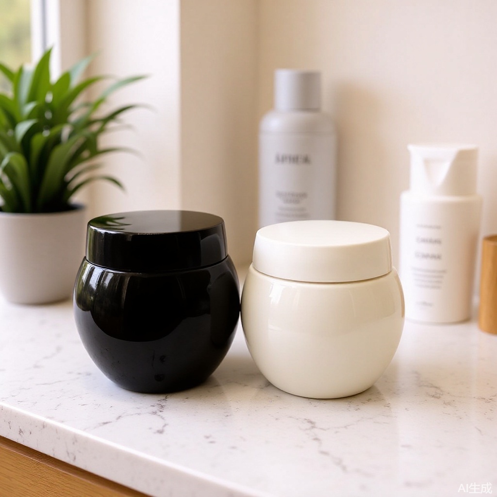 Popular 100g Black Bandage Bottle 614 Cream Bottle Mask Bottle Big Belly Bottle Luxury Cream Bottle Glass Mud Mask Wine Bottle