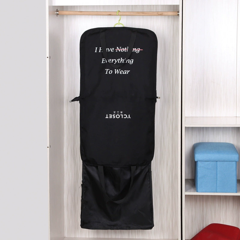 Экспорт удлиненная сумка для хранения одежды костюм костюм пылезащитный чехол черный портативный оксфордский тканевый пальто висячий мешок