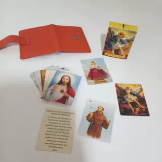 Catholic Genuine Leather Holy Card HolderH珠教真皮收纳盒