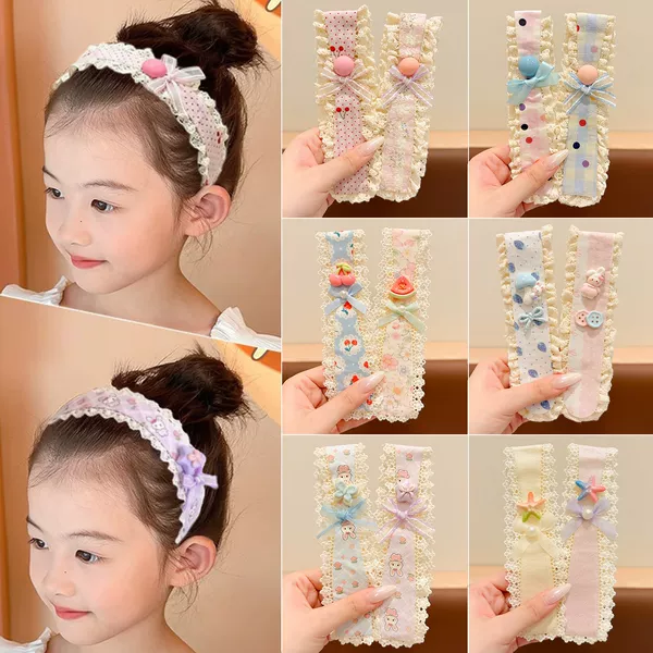 Children's Sweet Wide-Brimmed Velcro Forehead Bangs and Fringe Organizer, Girls' Hair Band and Headband Accessory