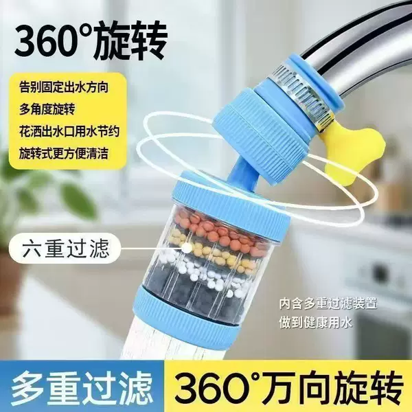 Faucet Shower Filter Splash-Proof Extension Tube Kitchen Tap Multi-Layer Water Purifier Filter