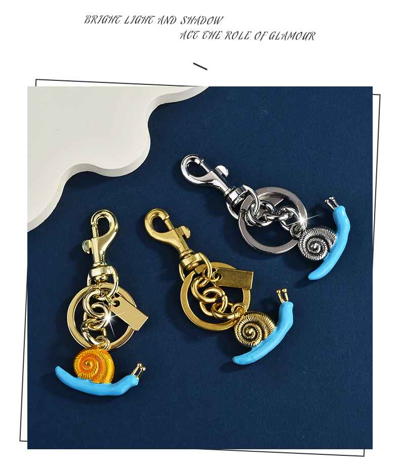 1 Piece Quantity Daily Occasion Alloy Material 1 Piece Cute Classic Style Snails Alloy Unisex Bag Pendant Keychain