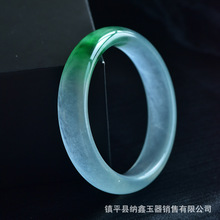 厂家批发新坑翡翠冰种玉器飘绿手镯玉镯石英岩玉水沫玉扁真玉石
