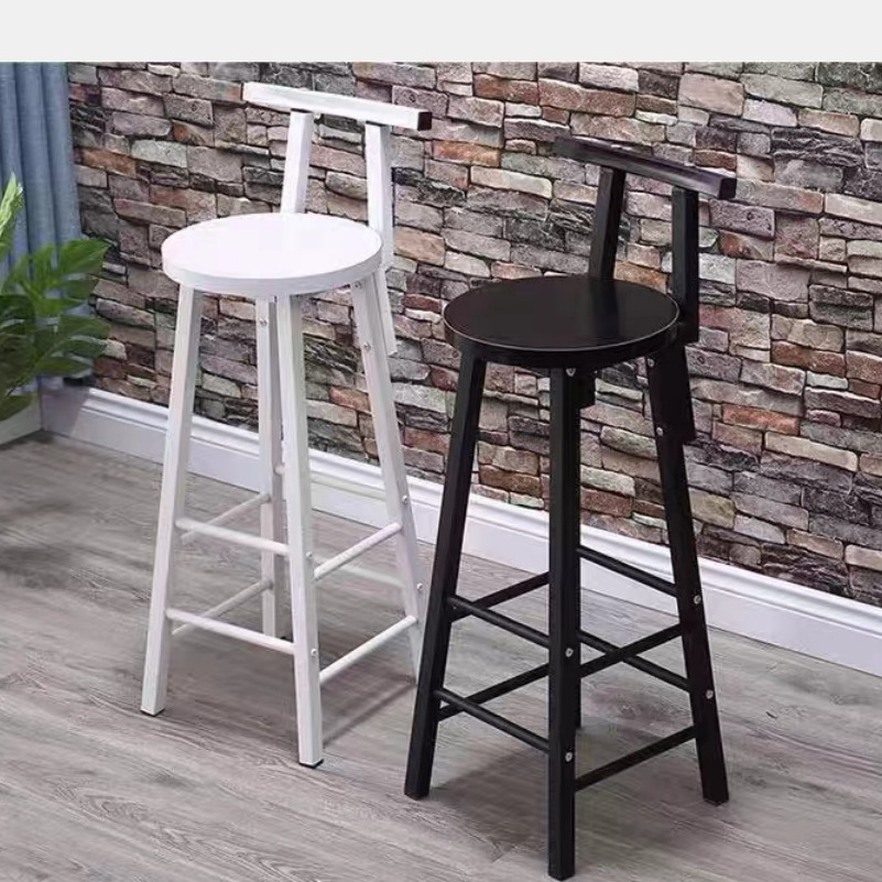 Bar Chair High Stool Bar Chair Home Backrest Bar Stool Simple Front Desk High Chair Milk Tea Shop Bar Stool