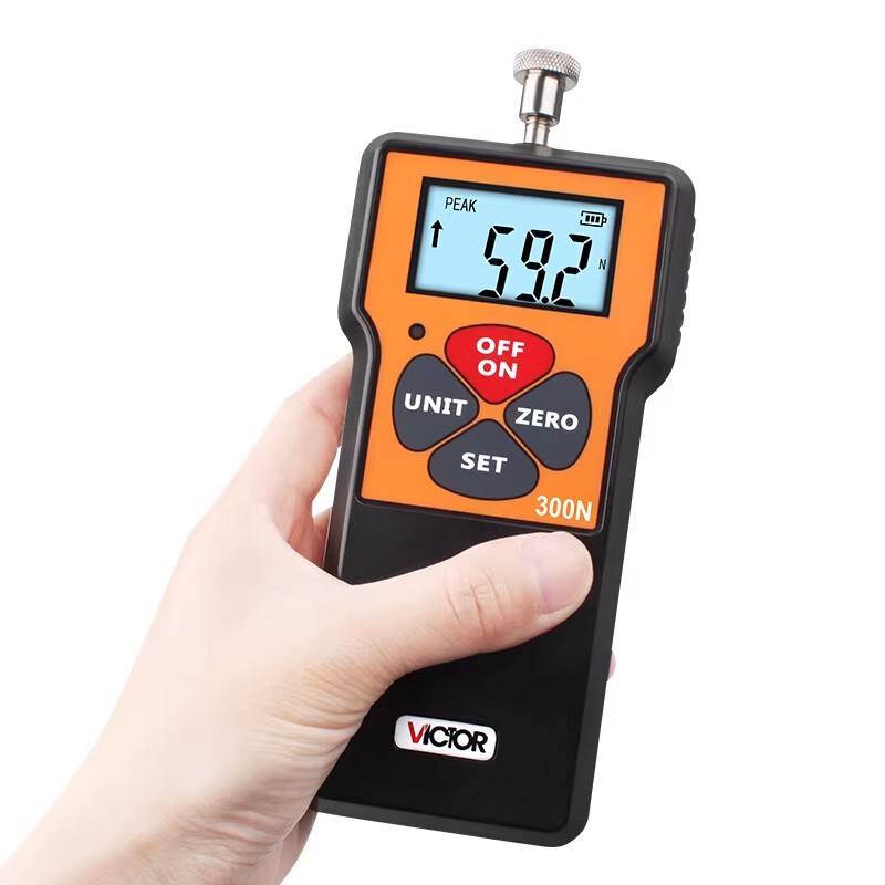 胜利数显推拉力计VC10N 200N 300N 500N测力计拉压测试仪1-50KG