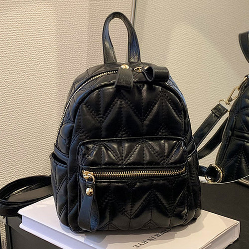 Japanese style simple shoulder bag popular women's bag  new style girls students embroidery line casual versatile large capacity backpack 