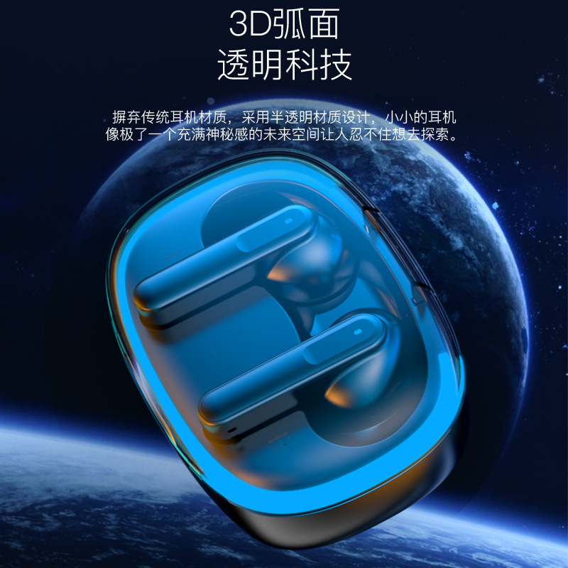 2024 Modelo privado transfronterizo DM03/DM04 Pantalla digital de almacenamiento transparente estéreo binaural Auriculares Bluetooth inalámbricos Estilo táctil