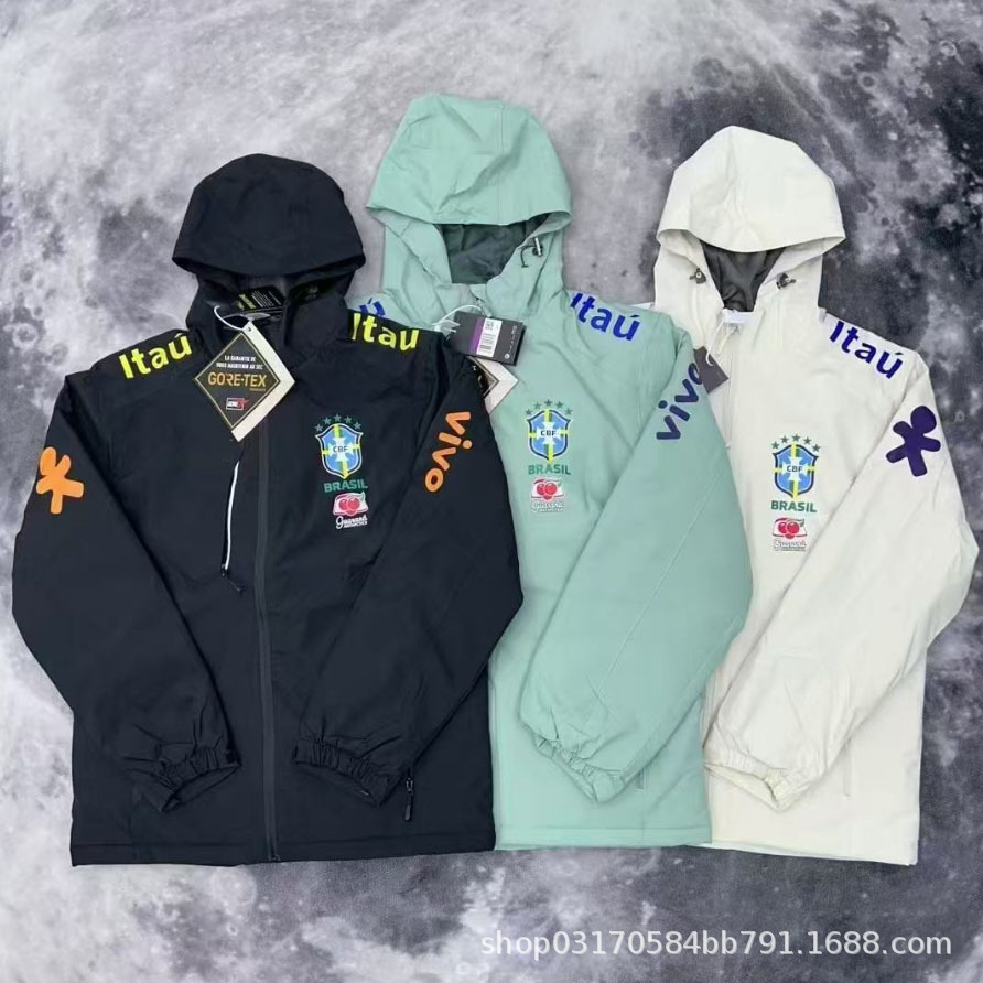 Neymar's jacket from the Brazilian team is the same style, windproof and waterproof, a lightweight sports jacket for men and women, suitable for spring and autumn, available for cross-border purchase