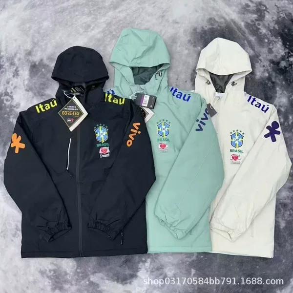 Neymar's jacket from the Brazilian team is the same style, windproof and waterproof, a lightweight sports jacket for men and women, suitable for spring and autumn, available for cross-border purchase