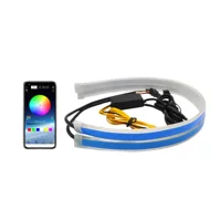 Автомобильный светодиодный дневной свет Ультратонкий RGB световод 30 45 60 см Красочный рулит проточной воды декоративный свет универсальный