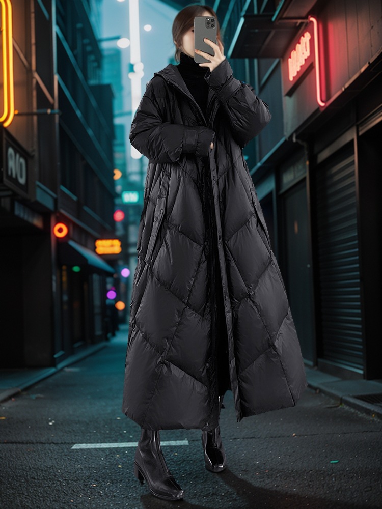 Abrigo acolchado largo talla grande para mujer 2025 — grueso, cálido, suelto y moderno, ideal para invierno image 5