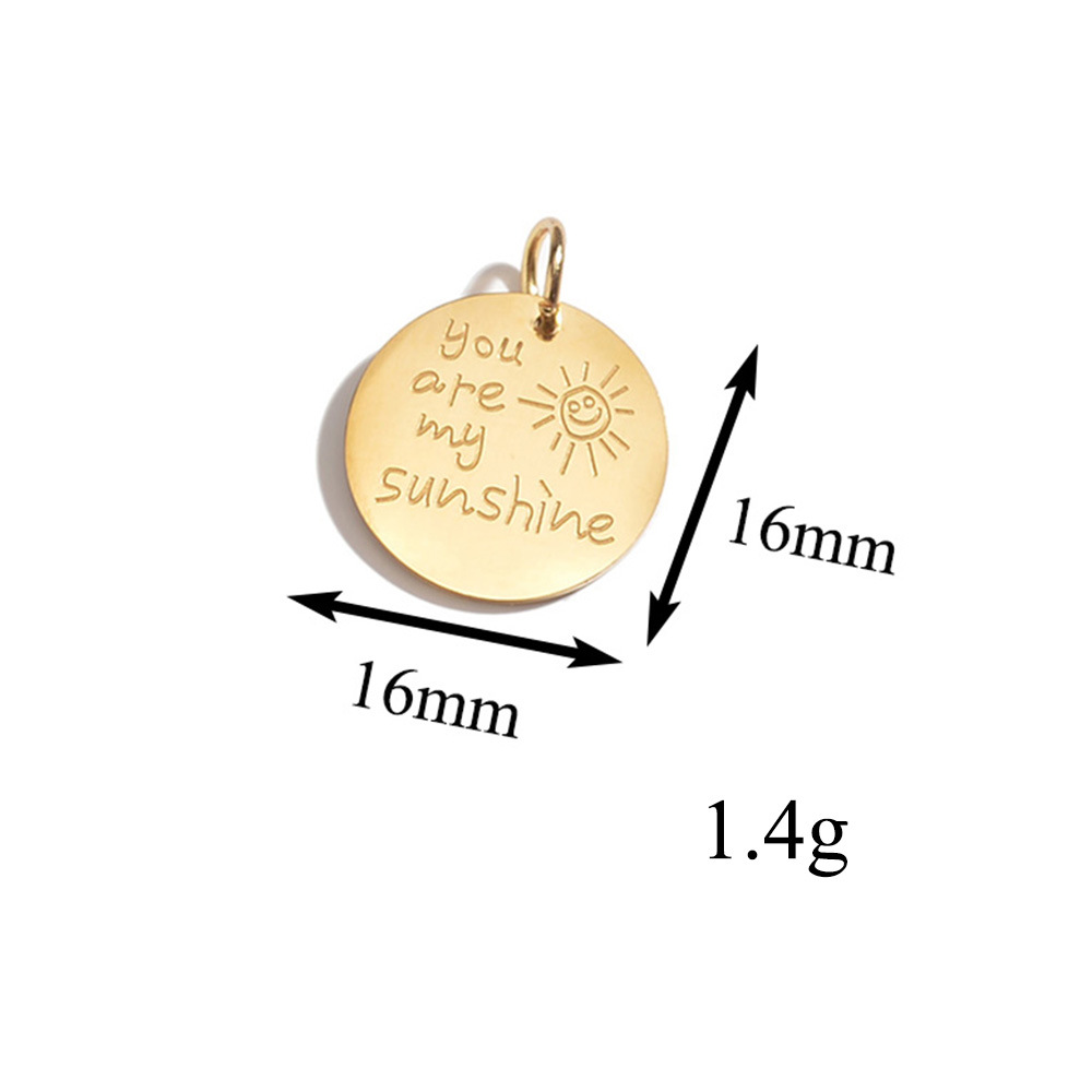 10g Weight PVD Coated Gold Plating Process Pendant Jewelry Making Type 16 * 16mm Jewelry Making Size 5 PCS/Package 16 * 16mm 304 Stainless Steel Letter Pendant