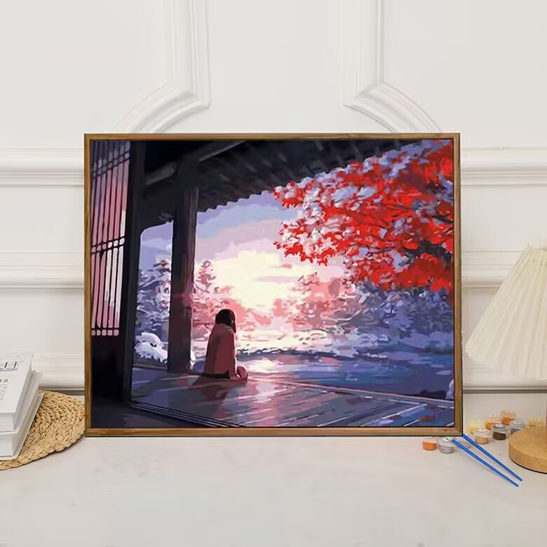 Caqui pintura simple pintura decorativa pintura china todo va bien bricolaje pintura al óleo digital pintado a mano pintura al óleo de relleno estilo chino