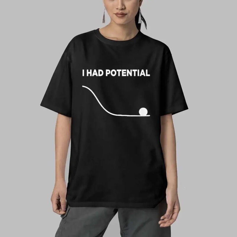 2026 Project Wanfu Maria - I Have Potential Graphic Men's T-Shirt Pure Cotton Unisex O-Neck Short Sleeve