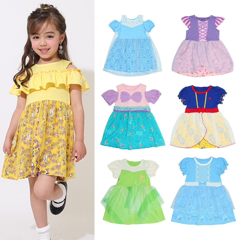 Summer Girls Princess Dress Pure Cotton Cartoon Baby Girl Gauze Dress Girl Skirt Children's Day Long Skirt