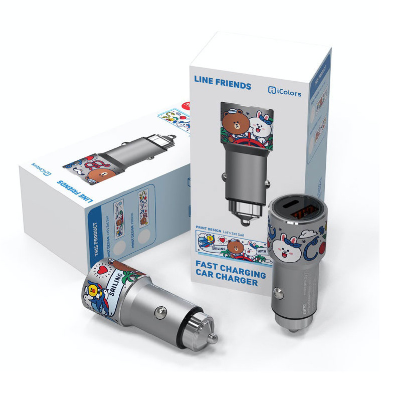 LINE FRIENDS Brown Bear Navigation Star 38W Car Charger with Dual USB Port