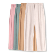 2025夏季亚麻天丝哈伦高腰新款休闲女裤薄款显瘦现货M757