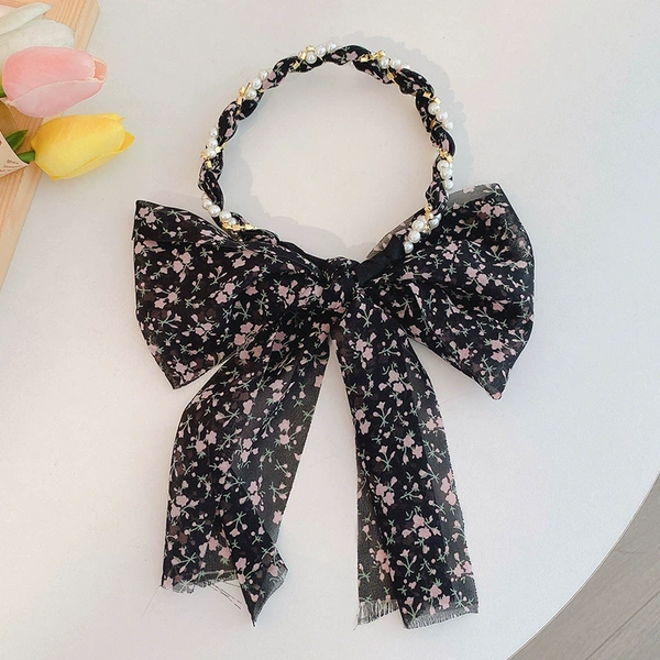 5#black small floral