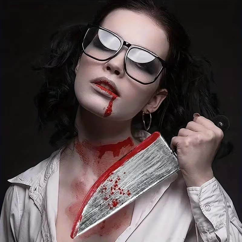 Cuchillo de Sangre de Simulación para Halloween de Plástico para Decoración y Cosplay