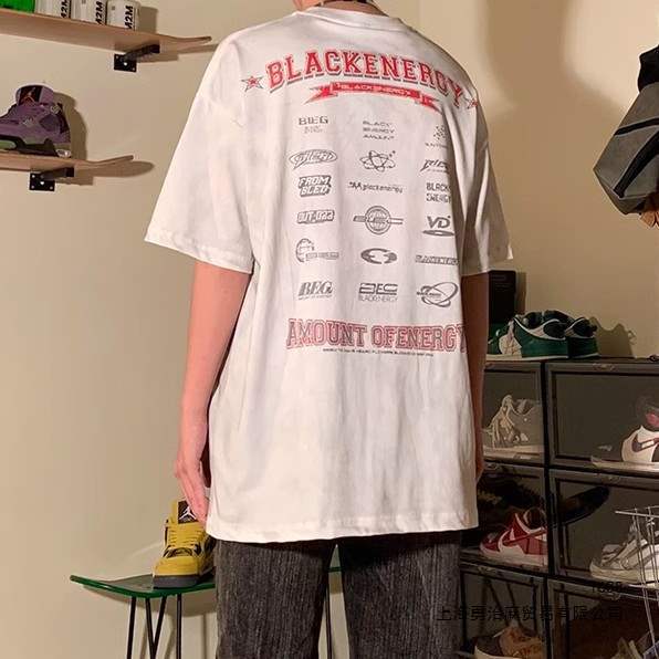 Heavyweight cotton American high street style printed short-sleeve T-shirt, unisex, loose fit, trendy brand, couple's wear Heavyweight cotton American high street style printed short-sleeve T-shirt, unisex, loose fit, trendy brand, couple's wear