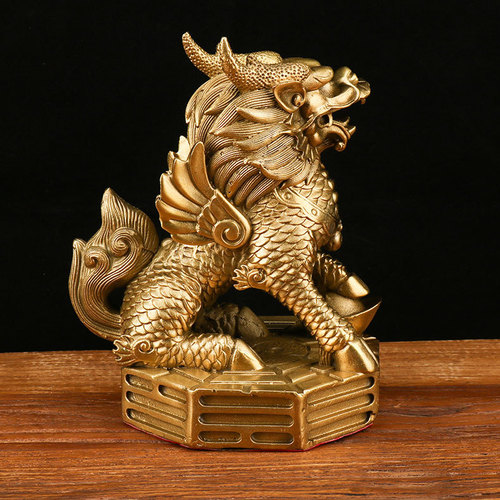 Copper unicorn ornaments wholesale copper Bagua wealth unicorn copper scroll unicorn a pair of Bagua unicorn