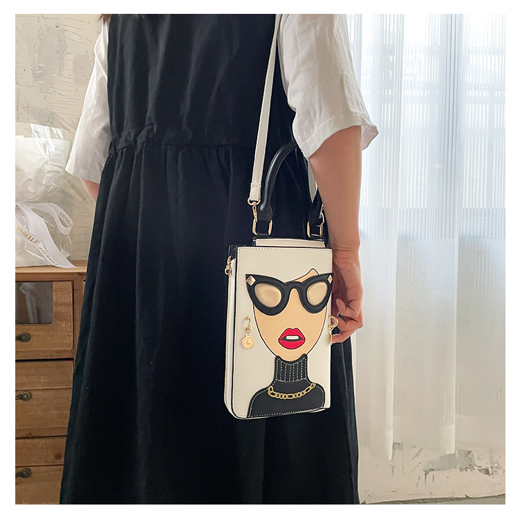 345g Weight Cotton Lining Material Sewing Thread Fashion Element Zipper Closure Type Single Shoulder Strap Strap Type Crossbody Bag Bags Type Casual, Shopping Occasion Pu Leather Material Human Pattern All Seasons Season Women's Gender Streetwear Style Square Shape Medium Size Women's Medium Pu Leather Human Streetwear Sewing Thread Square Zipper Crossbody Bag 3
