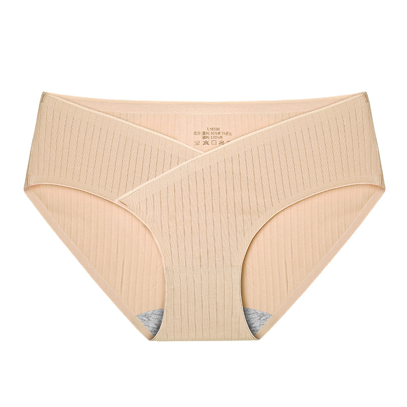 Ropa interior de las mujeres embarazadas de algodón puro embarazo temprano mujeres embarazadas de entrepierna de algodón sin costuras temprano, medio y tardío embarazo vientre soporte ropa interior de cintura baja