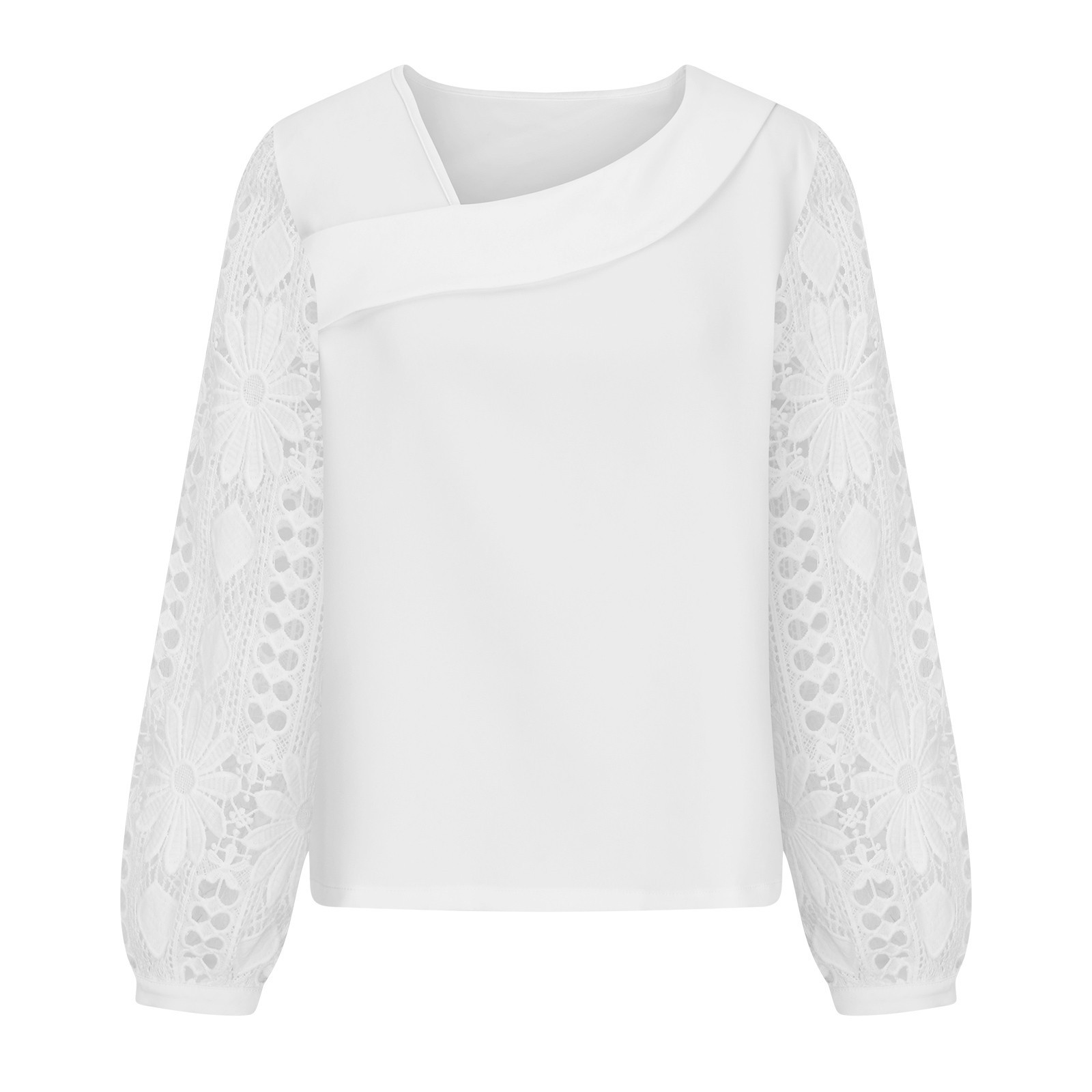 Vêtements pour femmes 2024 printemps et automne mode élégant nouveau pull tricoté à épissure de dentelle tous les hauts assortis_voghion.com