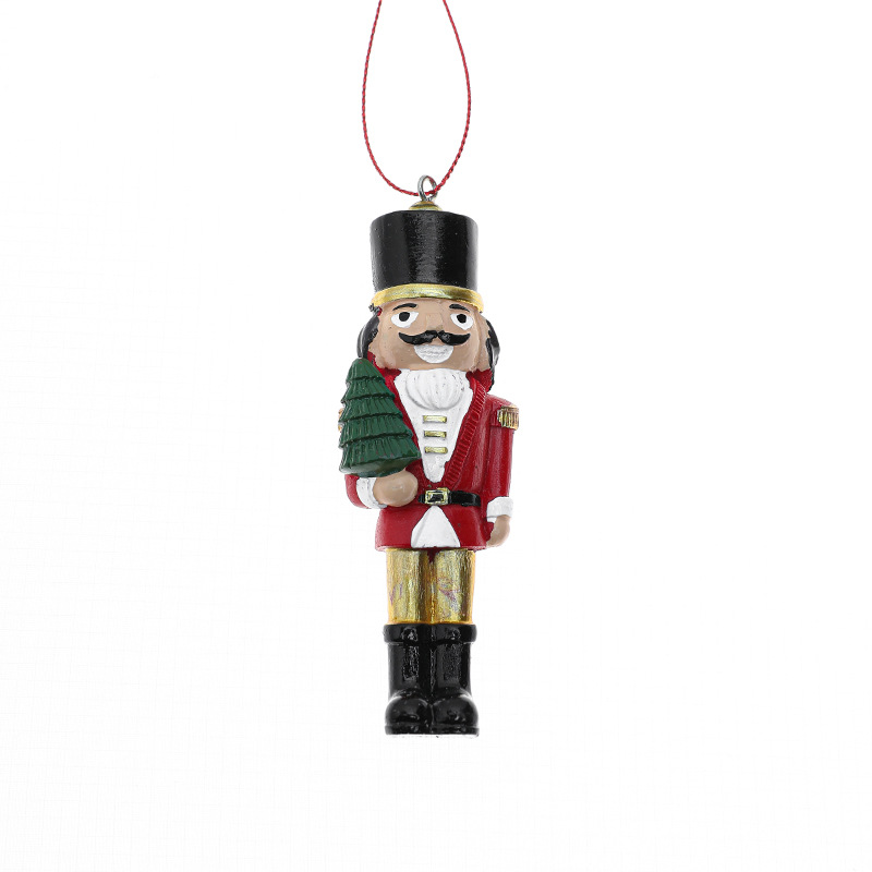 Cruz-frontera nueva Navidad nogal caja colgante de resina árbol de Navidad accesorios decoración soldado adornos en forma humana