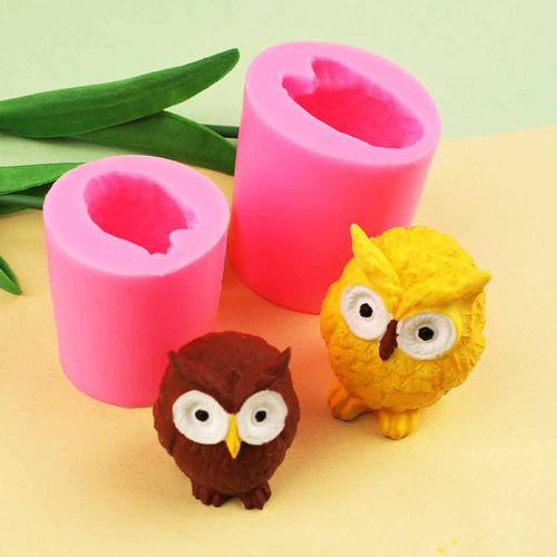 3D three-dimensional owl handmade plaster soap ornaments pendant decorative mold chocolate glue clay