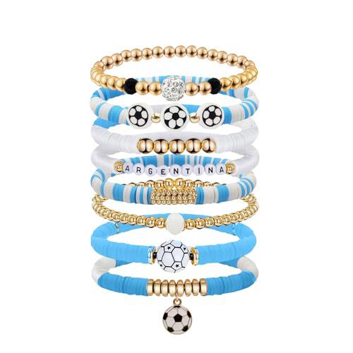 New Model Usa-Canada-Mexico 2026 Football Bracelet Set, Stackable Soft Clay Football Pendant, World Cup Soft Clay Bracelet New Model Usa-Canada-Mexico 2026 Football Bracelet Set, Stackable Soft Clay Football Pendant, World Cup Soft Clay Bracelet