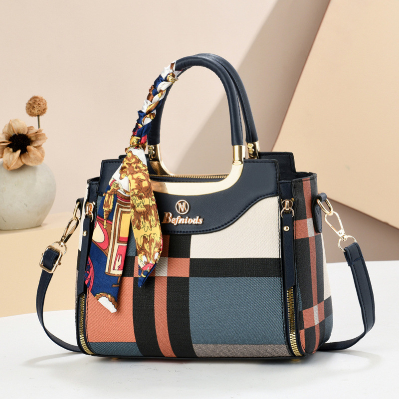 Bolso de mano de gran capacidad de empalme de moda bolso de hombro de color contrastante bolso de mano casual diario versátil bolso de mano