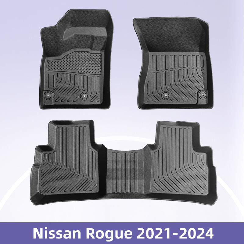 Aplicable para 2021 - 2024 Nissan Rogue Foot Pad 3D todo el tiempo TPE Foot Pad Backpack Pad