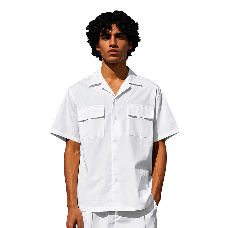 Men's Clothing Men's Light Luxury Casual Hawaiian Short Sleeved Shirt Shorts Set Summer Thin Workwear Loose Fit_viptrois.com