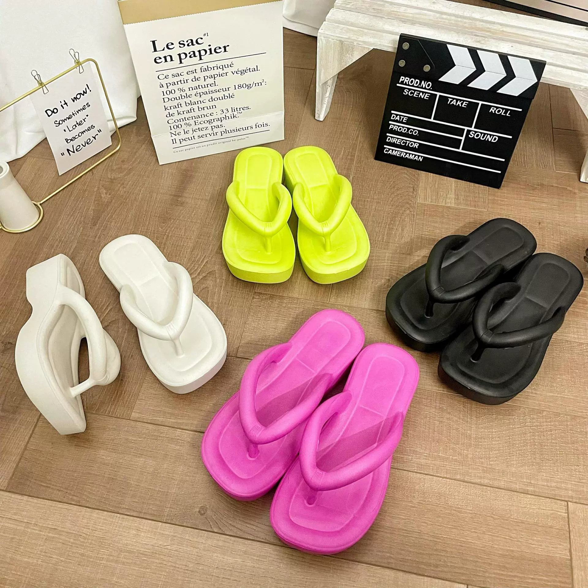 Шлепанцы на толстой подошве из ЭВА, женская летняя однотонная модная верхняя одежда, повседневные пляжные сандалии оптом