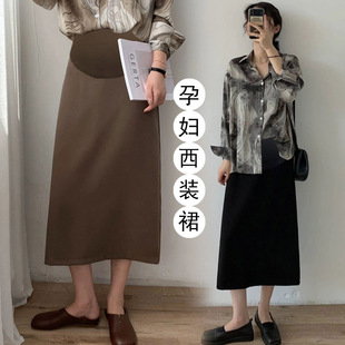 in stock maternity 2024 new suit skirt autumn wear high waist slim long A short skirt