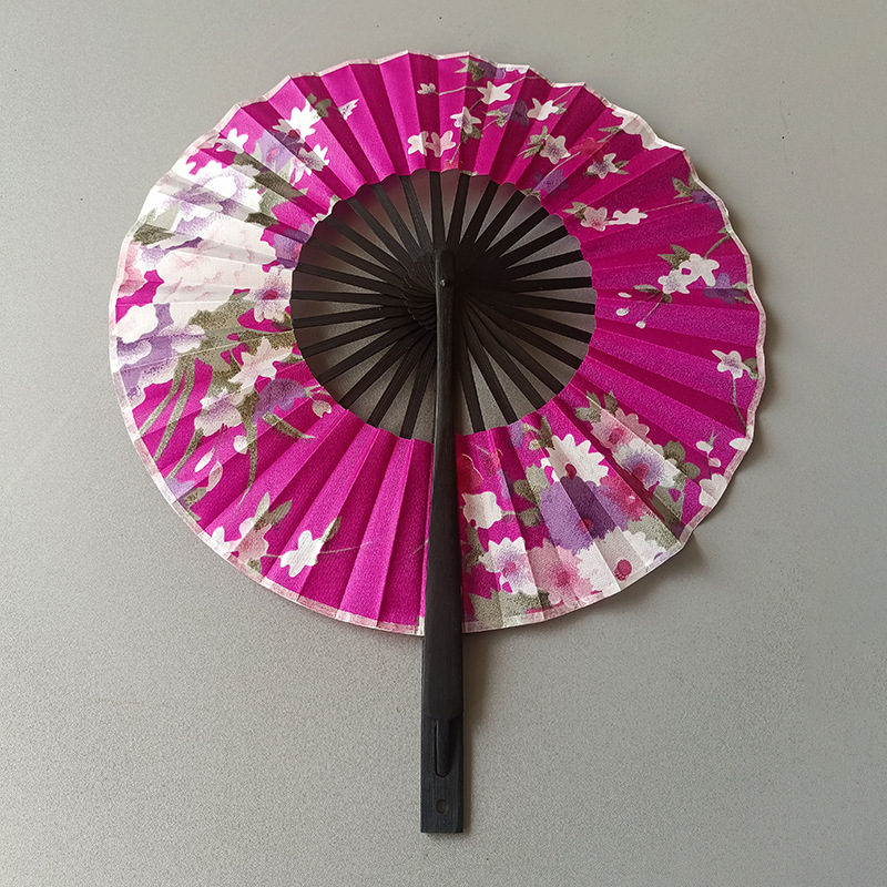 Fábrica de bambú reunión chino antiguo ventilador molino ventilador japonés plegable mango largo ventilador anime danza plegable ventilador al por mayor