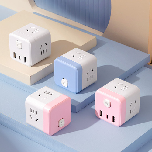 Magic cube socket plug strip with light multi-functional wall outlet wiring strip universal home power strip adapter wholesaler