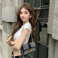 2025新款复古老花刺绣蒙田包经典时尚链条肩带斜挎女包街头靓点