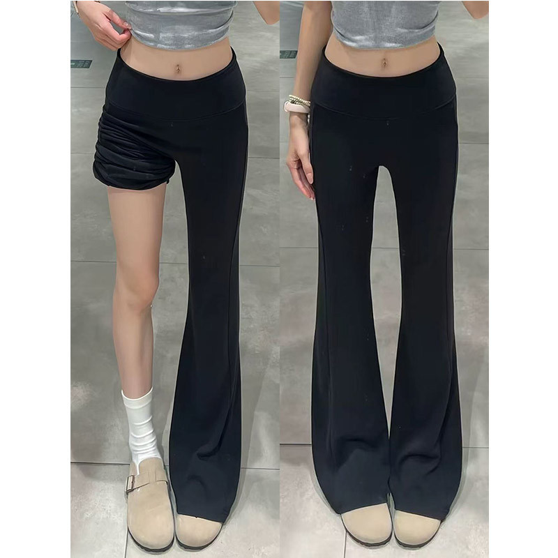 Gray Sports Flared Pants for Women, Autumn 2026 New American Style, Slimming and Drapey Lulu Yoga Bell-Bottom Pants