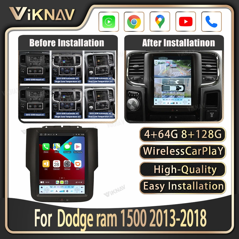 Универсальные тепловые изделия для Dodge Ram 10.4 дюйма, 13-18 модифицированная центральная навигация Android в авто