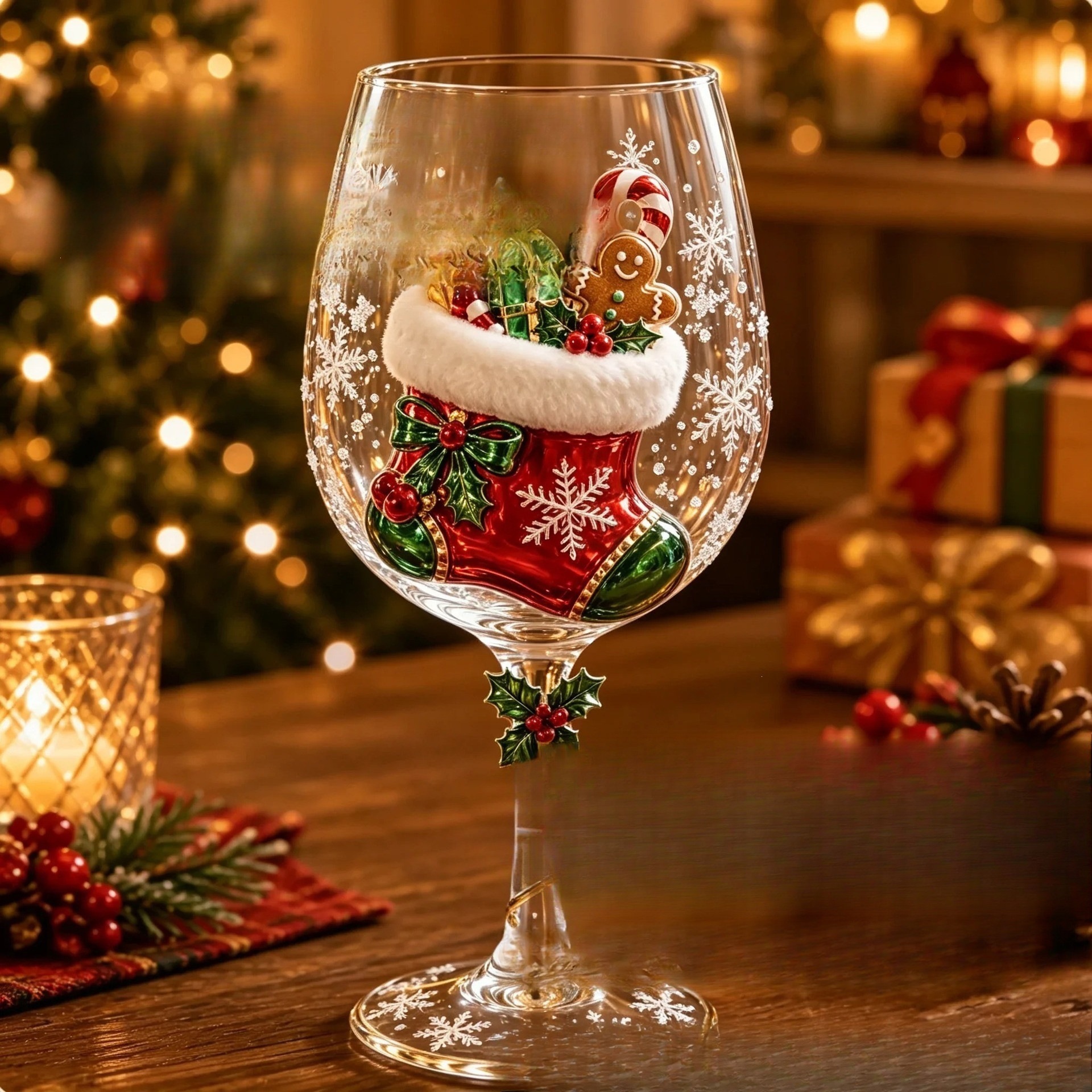 Copa de Vino Decorativa Navideña de Plástico PET Decorativa para Navidad image 11