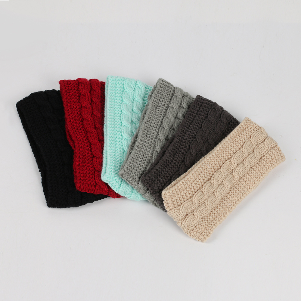 Gebreide haarband winter warm wol oorwarmer voor dames_voghion.com