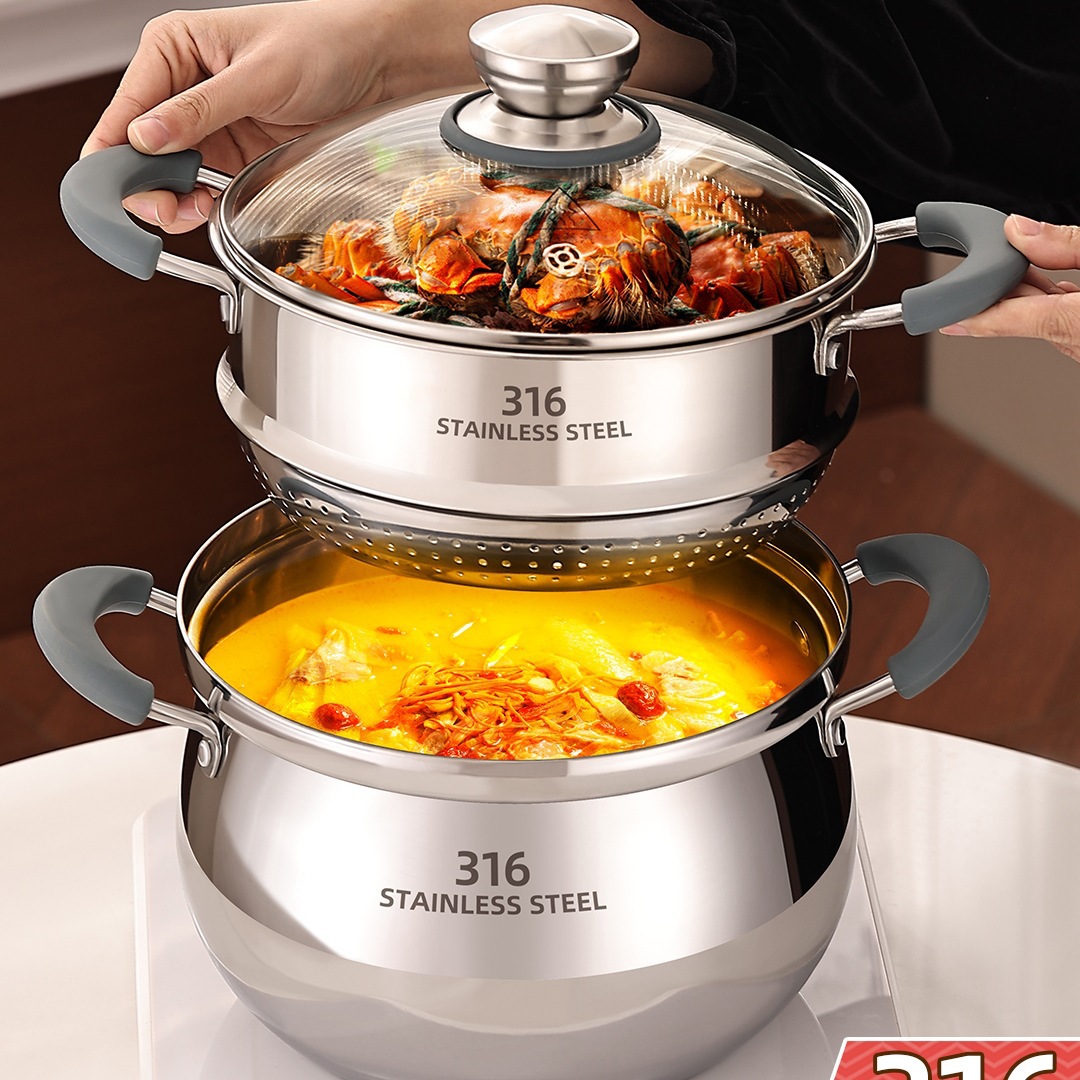 316 stainless steel soup pot household gas thickened food grade…