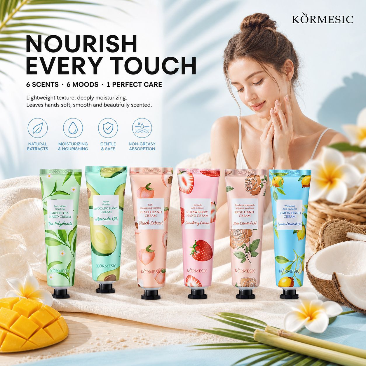 Serie completa de cremas de manos KORMESIC, crema de manos portátil para otoño e invierno, fabricante mayorista para comercio exterior transfronterizo image 3