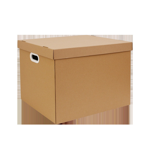 Factory Direct Sales Kraft Paper Box with Lid Gift Packaging Box Moving Carton Office Document Storage and Organization File Box 