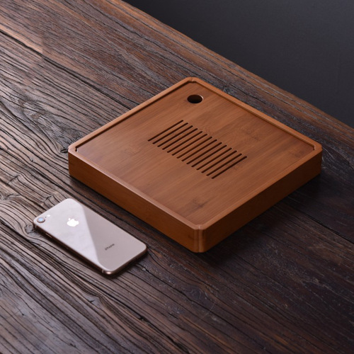 Minimalist Gongfu Tea Set Bamboo Tea Tray, Bamboo-Made Wooden Tea Sea Tea Platform Tea Tray, Storage Water Style, Small and Large Tea Trays