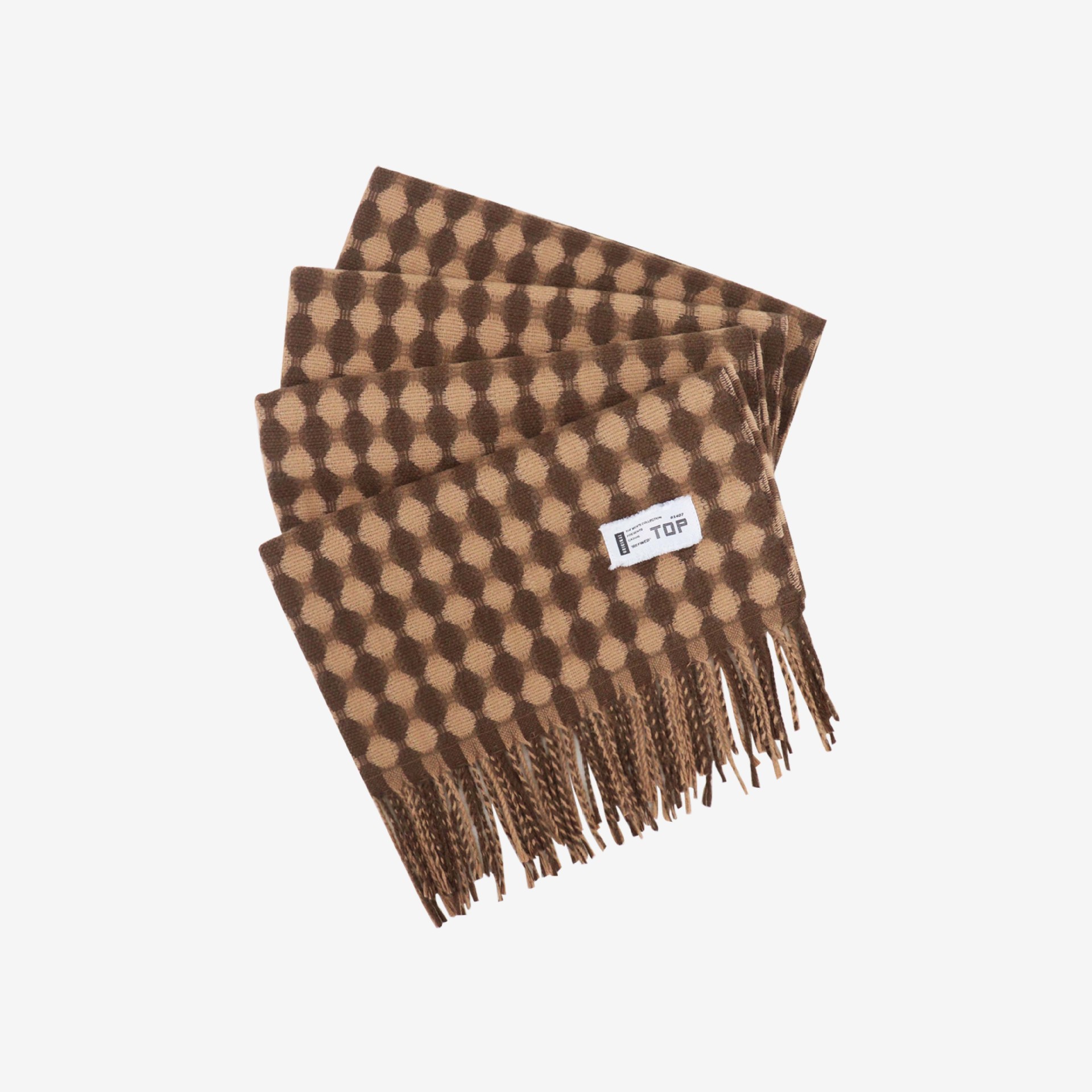 Xadrez diamante feminino com um toque de luxo, cachecol de estudante estilo britânico para homens, cachecol, xale com borlas_voghion.com