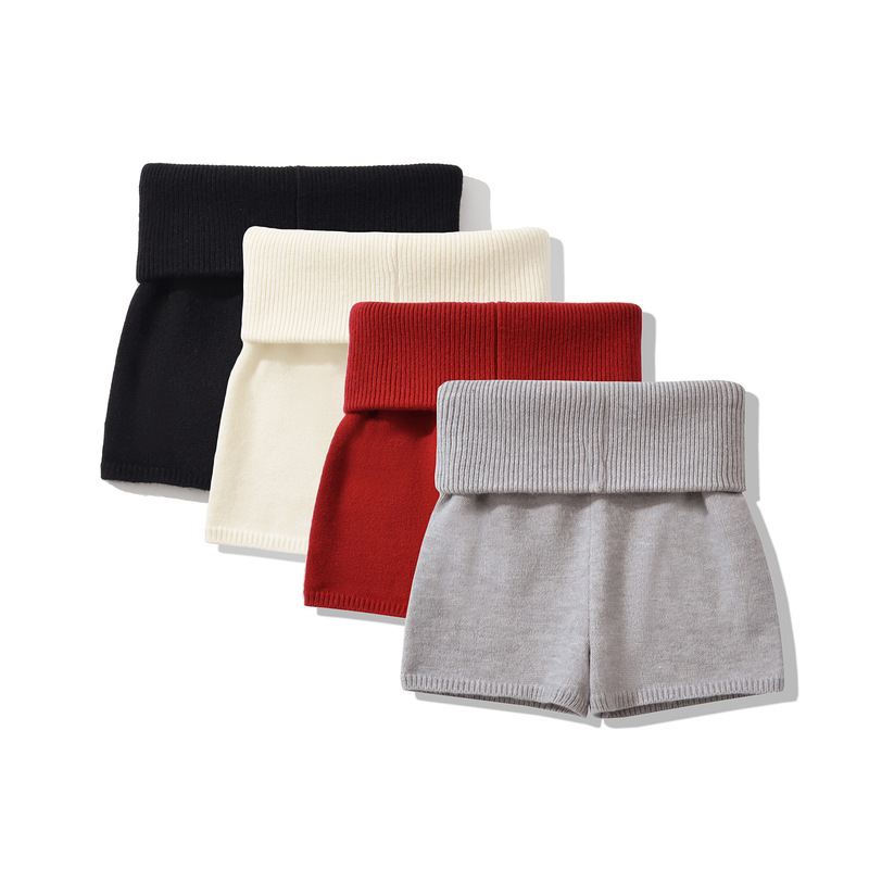 2025 New Stretch Cross-border Waist Knitted Shorts Sweet Style All-match Three-point Pants for Four Seasons Spice Girls 2025 New Stretch Cross-border Waist Knitted Shorts Sweet Style All-match Three-point Pants for Four Seasons Spice Girls